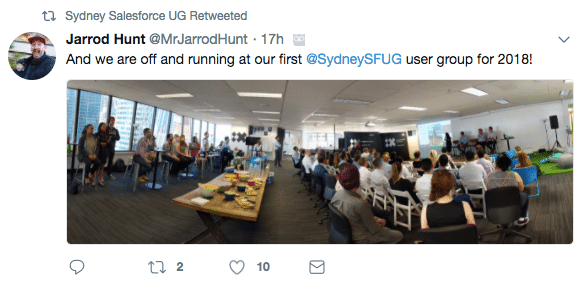 Top notch spread by the Sydney Salesforce User Group